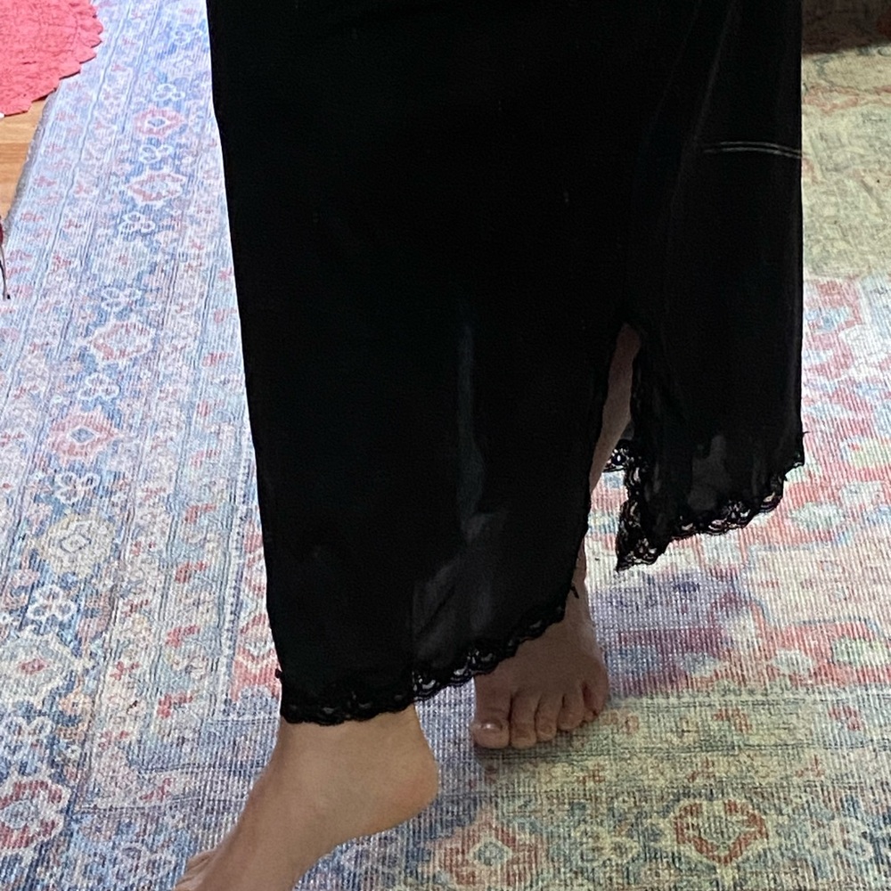 Black Half Slip with Lace Trim